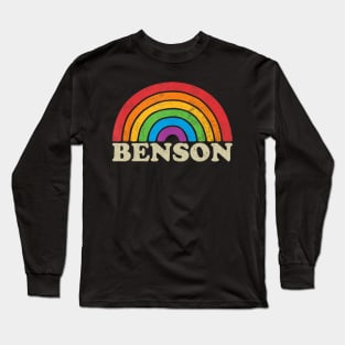 Benson - Retro Rainbow Flag Vintage-Style Long Sleeve T-Shirt